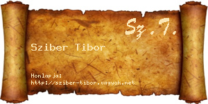 Sziber Tibor névjegykártya